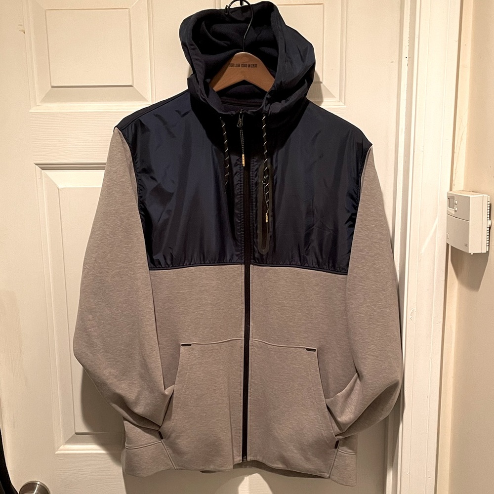 Old Navy Active Men’s Blue Grey Hoodie Jacket Zip-up Jacket Size XL